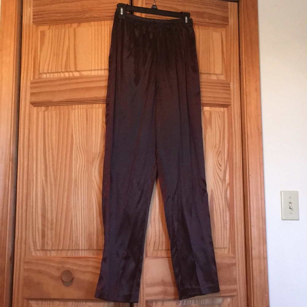 Black satin women's pants 10